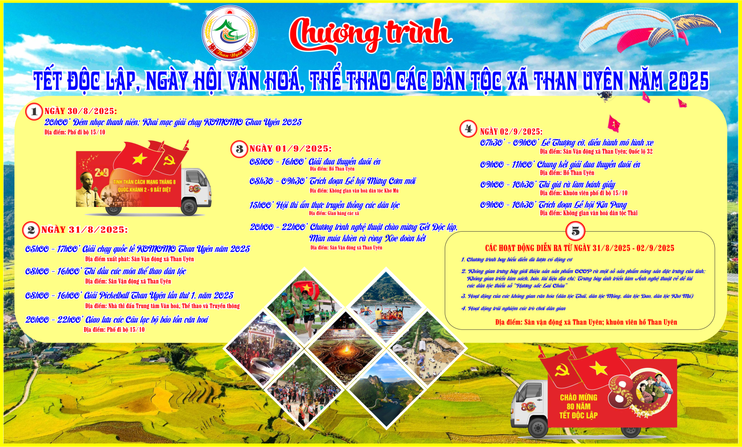 CHƯƠNG TRÌNH TẾT ĐỘC LẬP, NGÀY HỘI VĂN HÓA, THỂ THAO CÁC DÂN TỘC XÃ THAN UYÊN NĂM 2025
